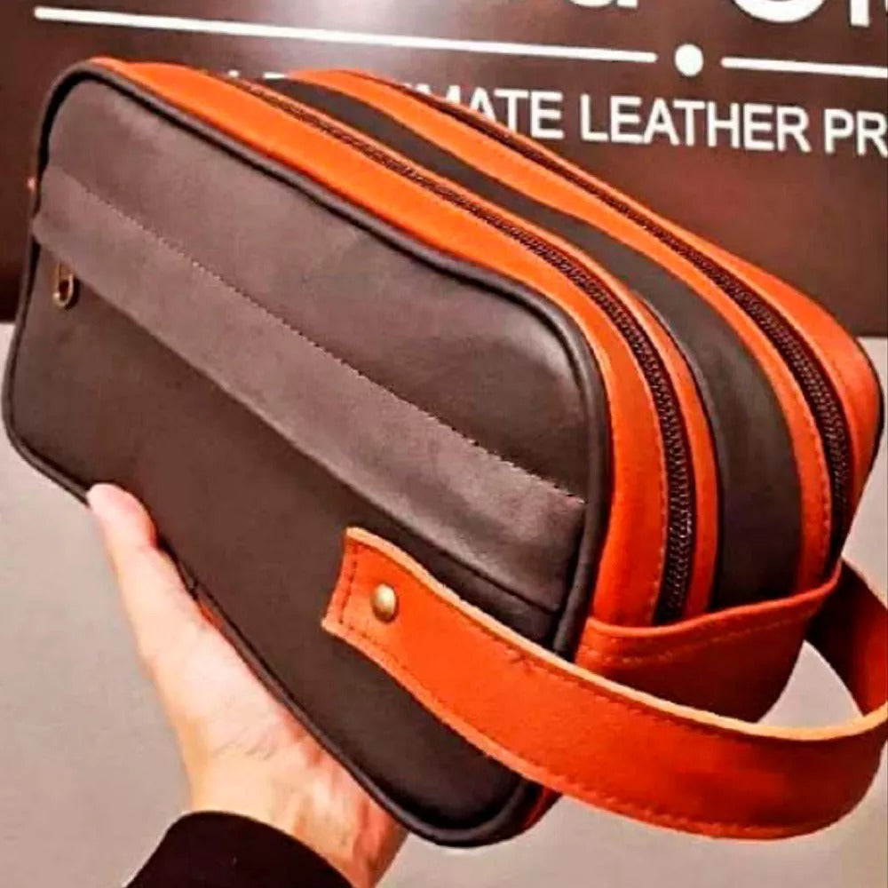 NECESSEIRE OC 2030 DUPL. 17X26CM S/ FORRO (CORES PRETO, CAFE E CASTOR)