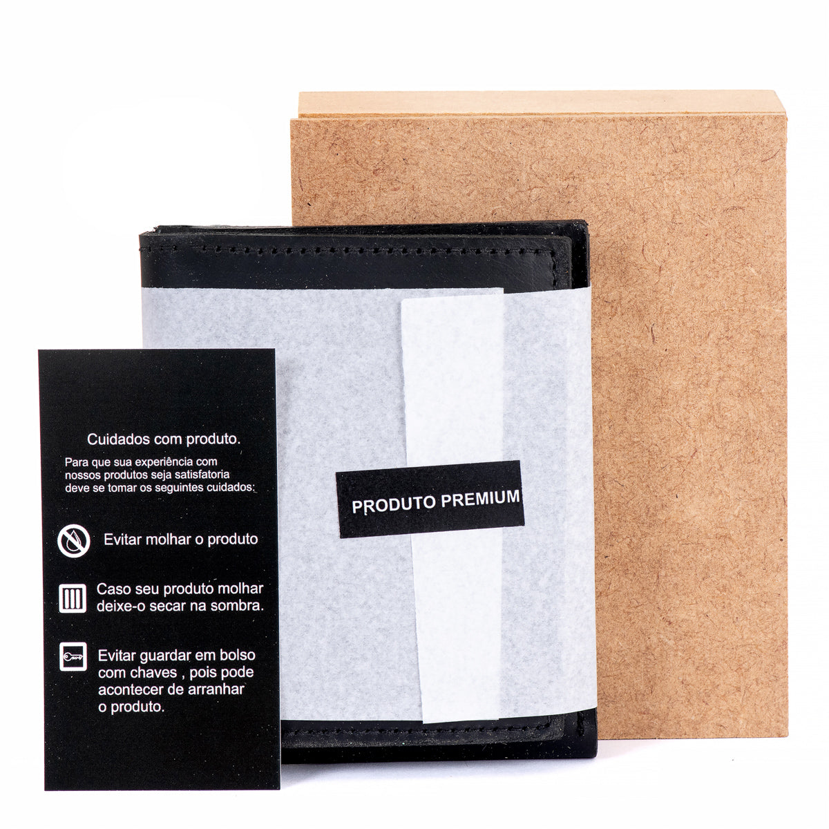 Carteira Slim em Couro Preta Oc-1957