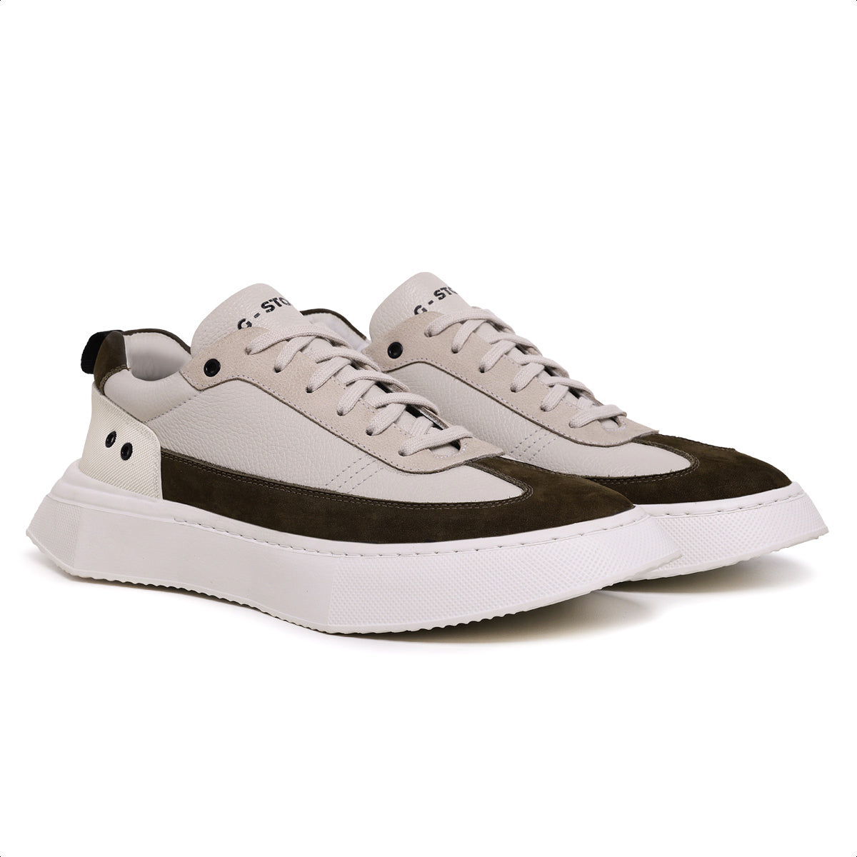 Tenis Hollywood Nobuck Oliva FLY Branco Ocre