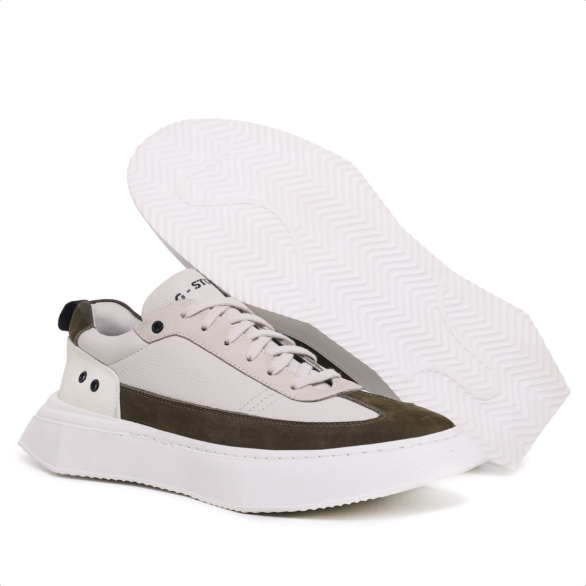Tenis Hollywood Nobuck Oliva FLY Branco Ocre