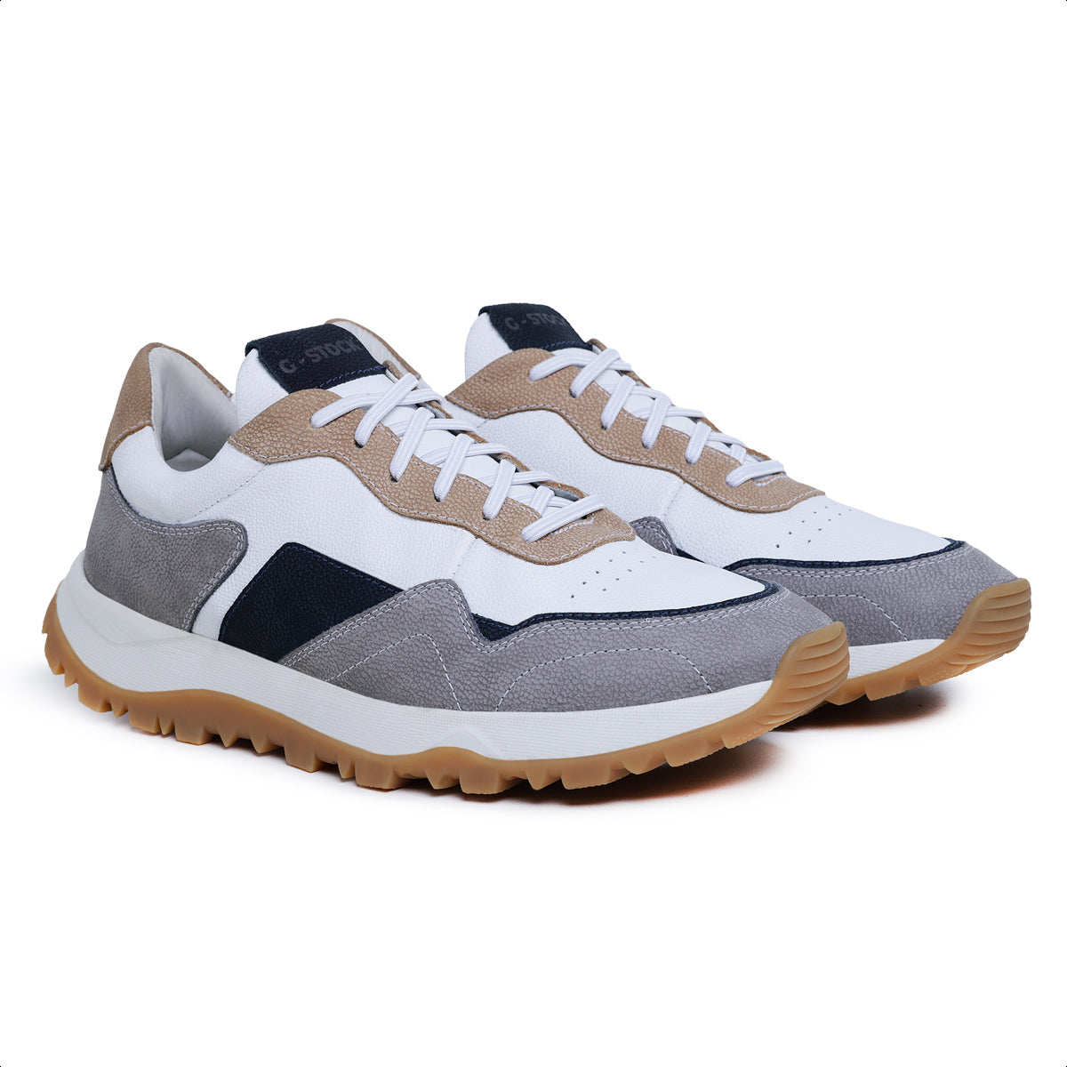 Tenis Brooklyn Selaria Titanium Marinho e Ocre