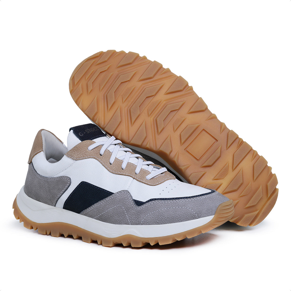 Tenis Brooklyn Selaria Titanium Marinho e Ocre
