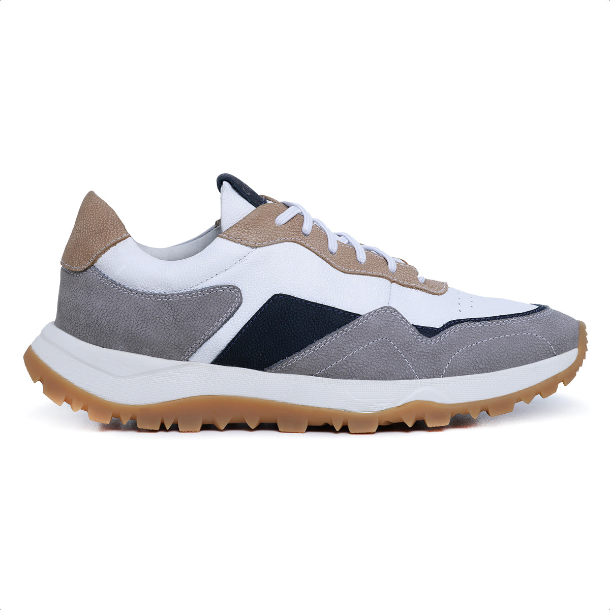 Tenis Brooklyn Selaria Titanium Marinho e Ocre