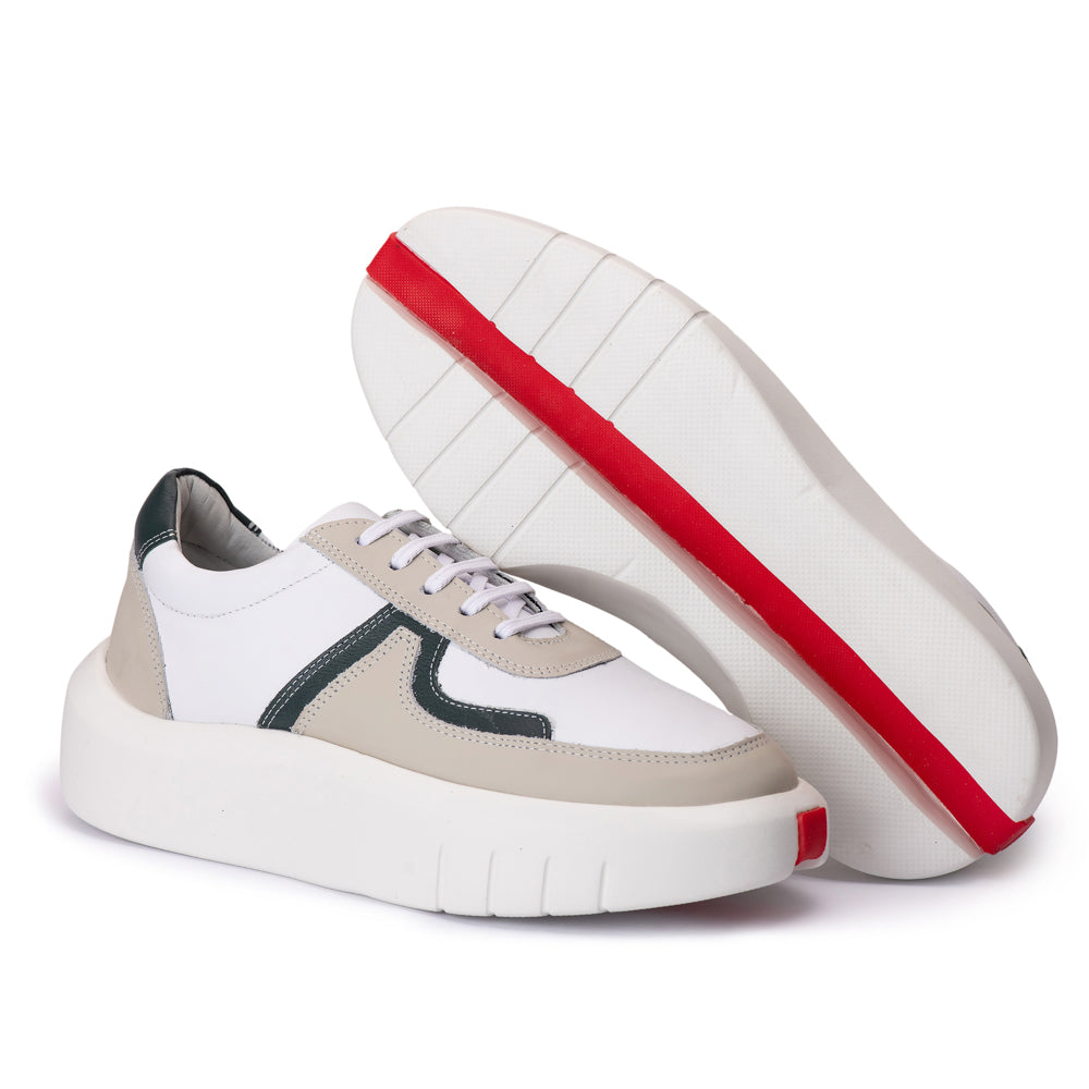 Tenis Casual Hong Kong Branco/Off White/Verde 37000