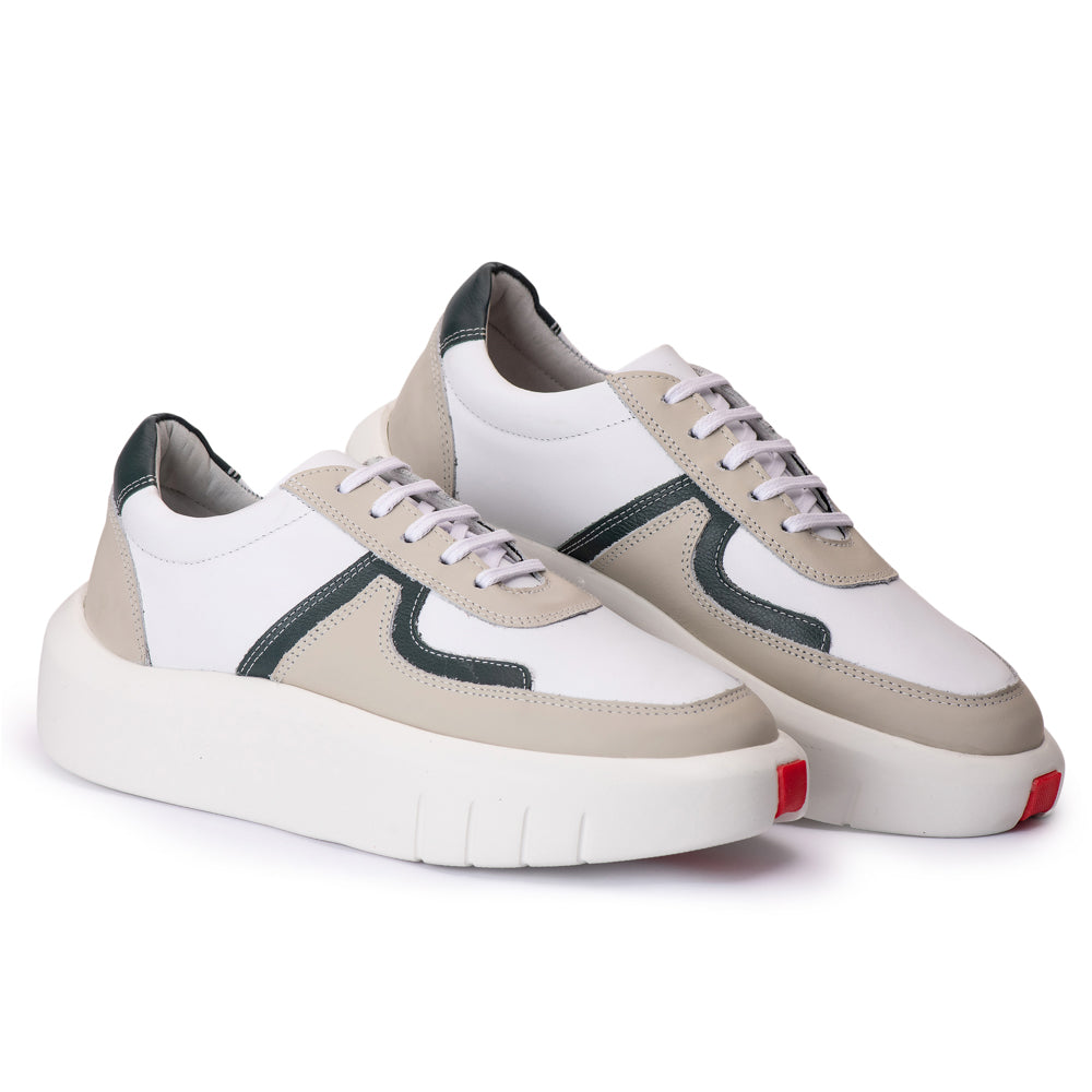 Tenis Casual Hong Kong Branco/Off White/Verde 37000