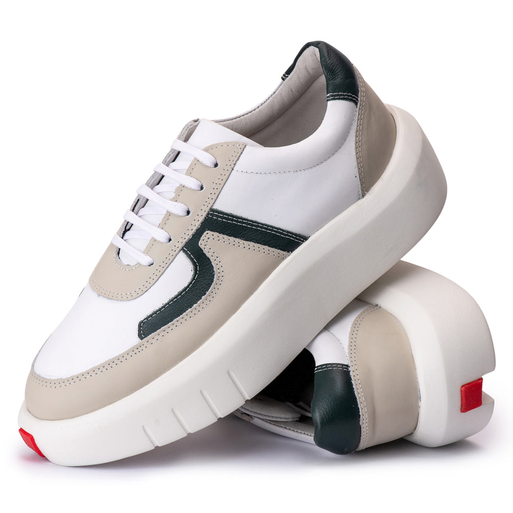 Tenis Casual Hong Kong Branco/Off White/Verde 37000
